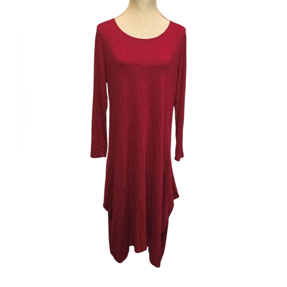 Bryn Walker Naida Asymmetrical Dress Midi Oversized Lagenlook Artsy Size M